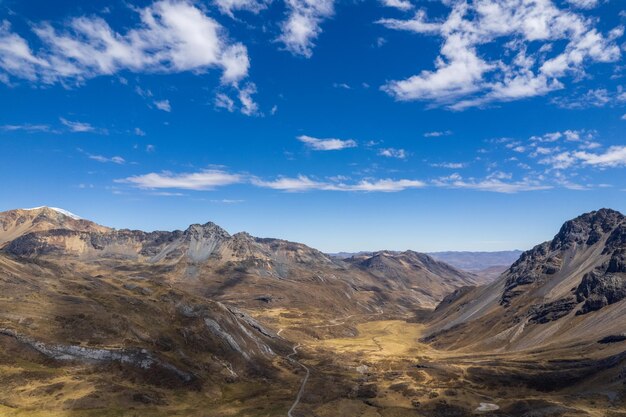 View of the andes mountains in the ancash region peru