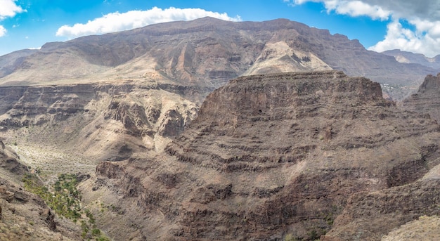 View of ansite fortress from guriete viewpoint grand canary\
island spain