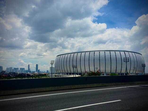 A view of the arena from the highway