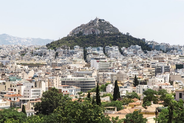 View of Athens and Mount Lycabettus, Greece