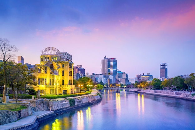 View of the atomic bomb dome in Hiroshima Japan. UNESCO World Heritage Site