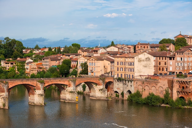 View of the August bridge in Albi, France. Horizontal shot