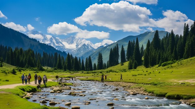 View of autumn season on the way from Gahkuch to Hunza in Pakistan