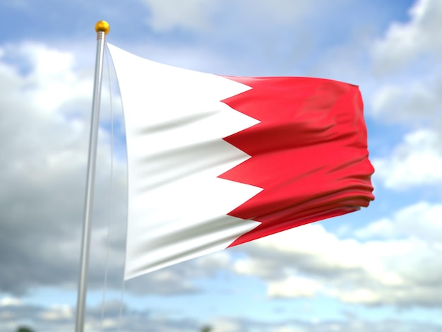 View of bahrain flag in the wind