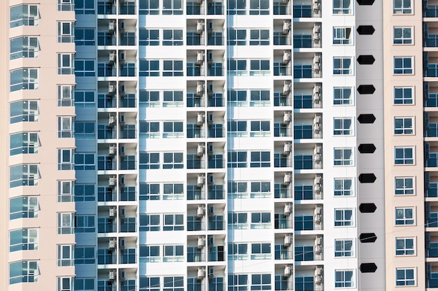 View of balconies of apartment buildingNew building architectureProperty and Finance Concept