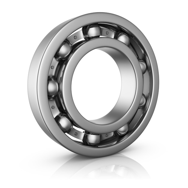 View of a ball bearing in a cut.