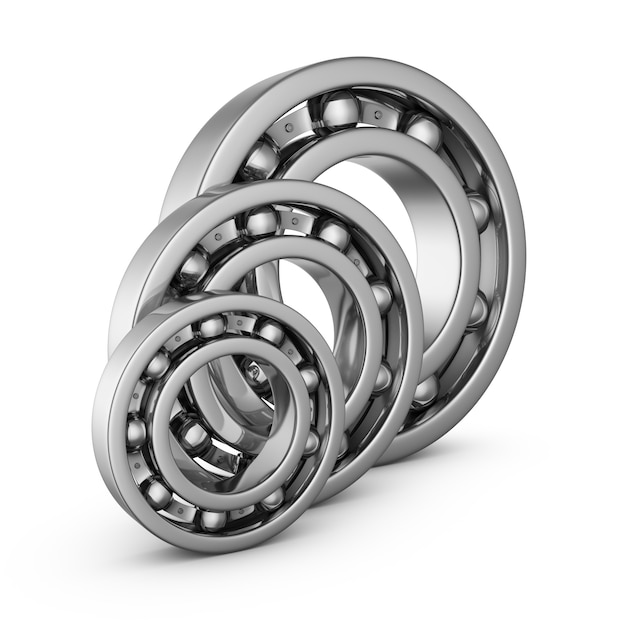 View of a ball bearings in a cut.