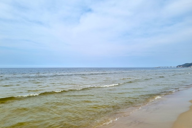 Вид на Балтийское море и голубое небо Досуг фон