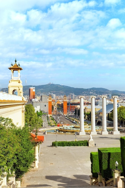 SpainSpain의 Placa De Espanya 광장에서 바르셀로나에서 보기