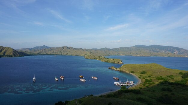 Photo a view of the bay of komodo island.