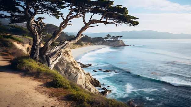 View of the beach from monterey california