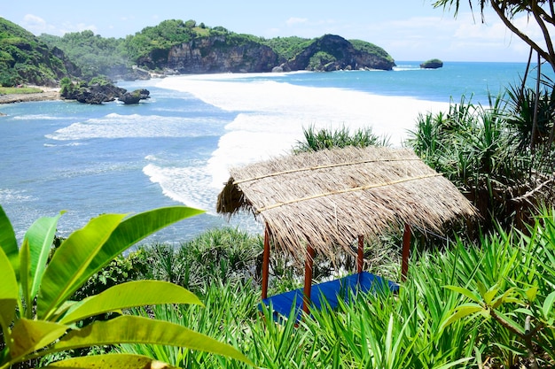 A view of the beach from the resort