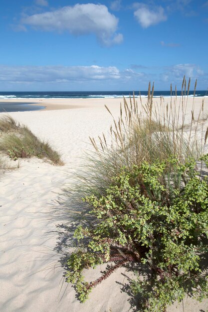 View of Beach at Laxe, Galicia, Spain