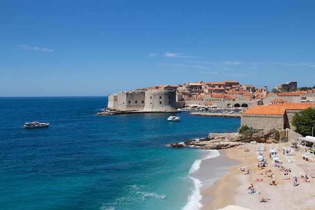 View of the beach in old Dubrovnik