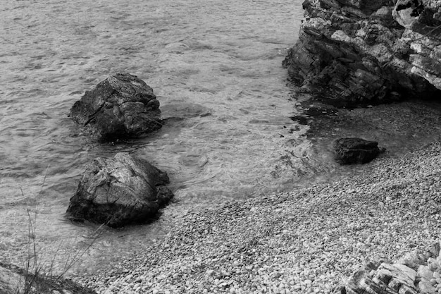 View of the beach and sea on the day Corfu Greece