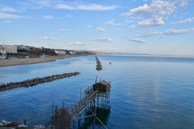 View of the beach of Termoli a medieval village in the province of Campobasso Italy