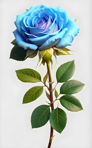 View of beautiful blooming blue rose flower