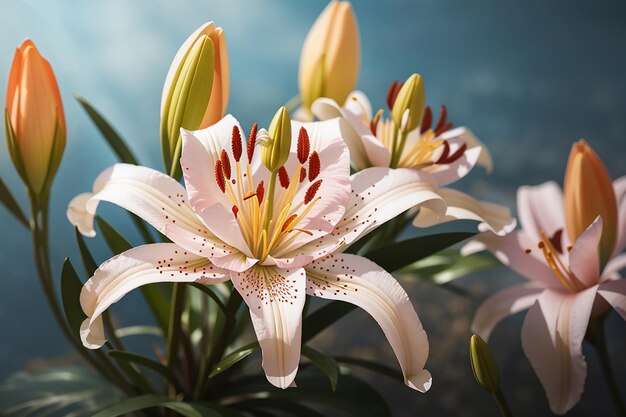 View of beautiful blooming lily flower