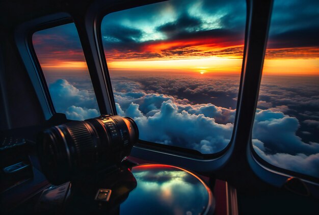 A view of beautiful clouds as sunset