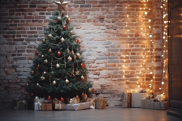 View of beautifully decorated christmas tree in home