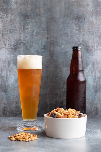 View of beer served in a glass