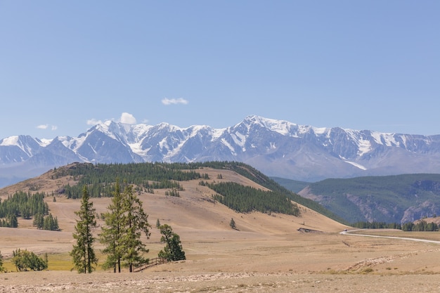 ベルカ山の眺め。ロシア。ベルカ山は、アルタイの黄金山地と題された世界遺産の一部です。