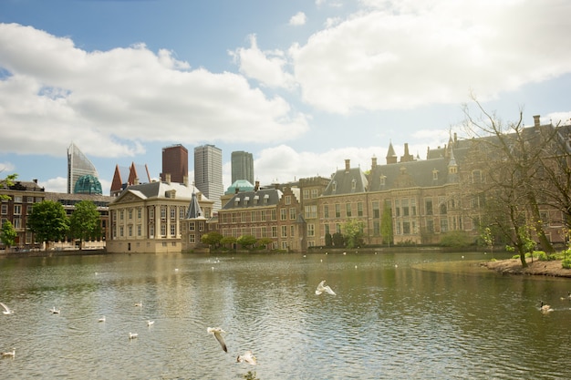 View of Binnenhof (Dutch Parliament) at sunny day, The Hague, Netherlands