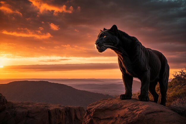 view of black panther in the wild