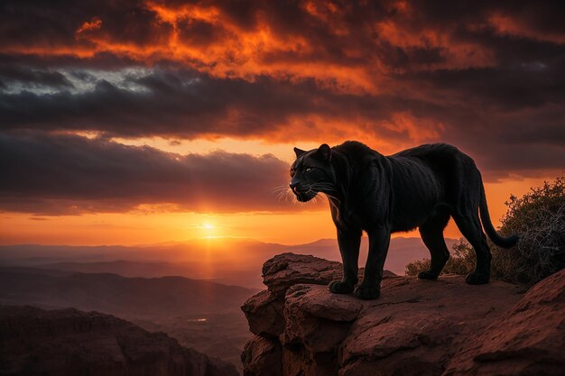 view of black panther in the wild