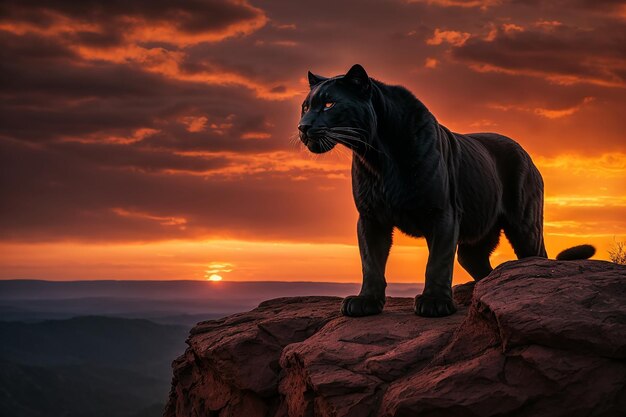 view of black panther in the wild