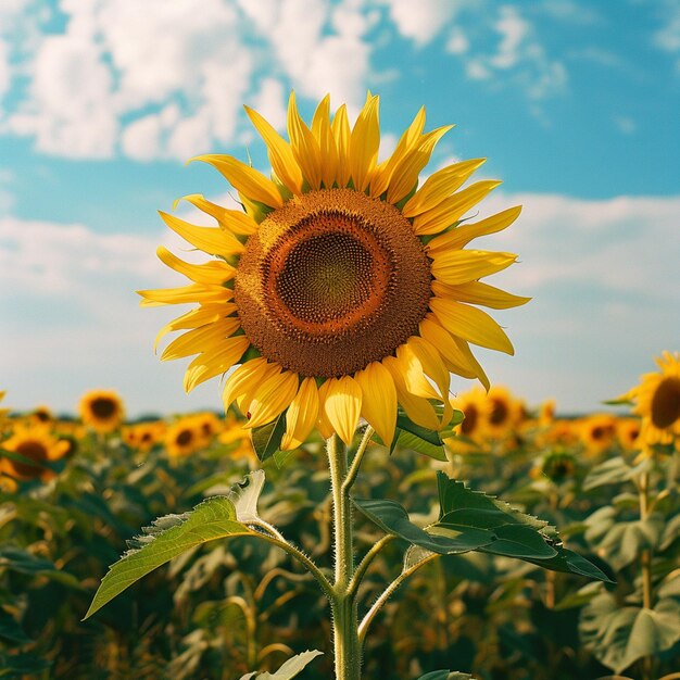 View of blooming sunflower