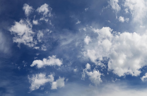 白い雲と青い空の眺め