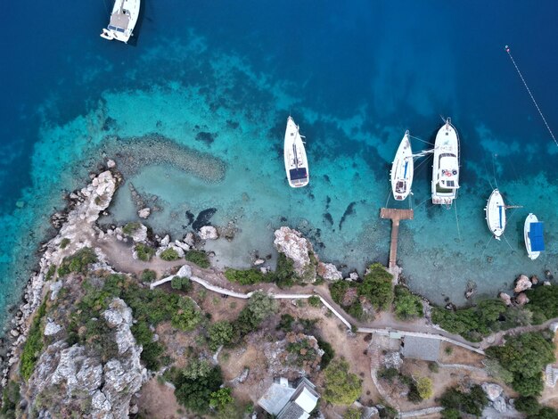 A view of the blue waters of the caribbean sea.