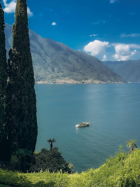 view of the boat on lake como italy July 2023