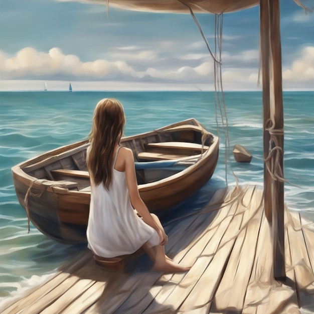 View of boat on water with beautiful background