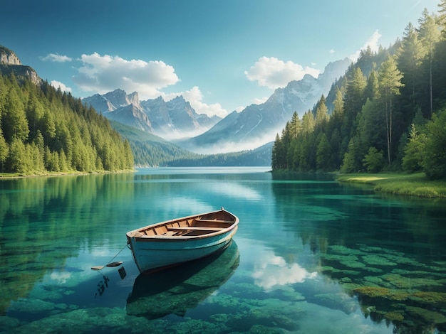 View of boat on water