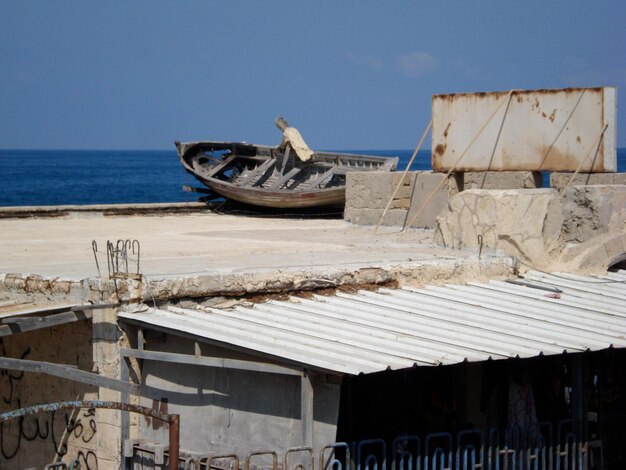 Foto vista delle barche in mare