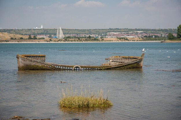 Foto vista delle barche in mare