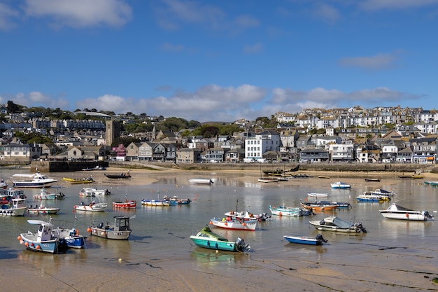 View of boats at St Ives, Cornwall