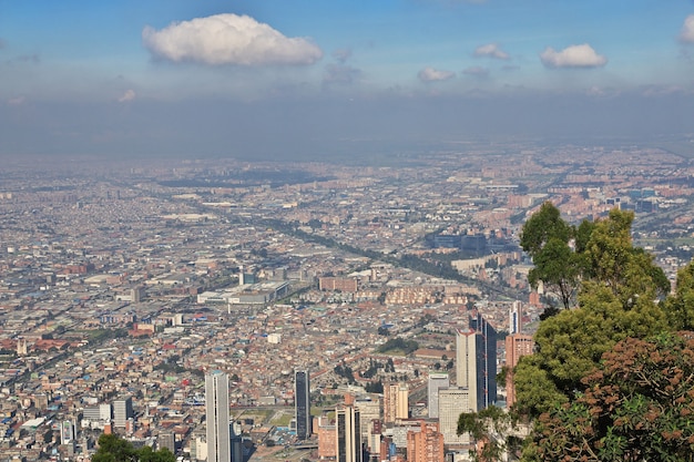 The view on Bogota from Mount Montserrat, Colombia