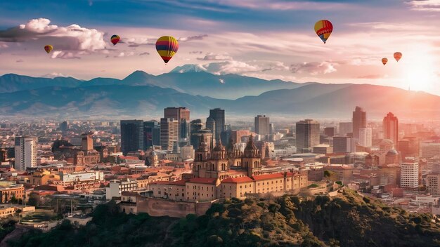 The view on bogota from mount montserrat colombia