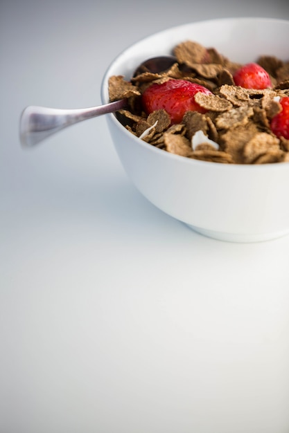 View of a bowl of cereals on a table