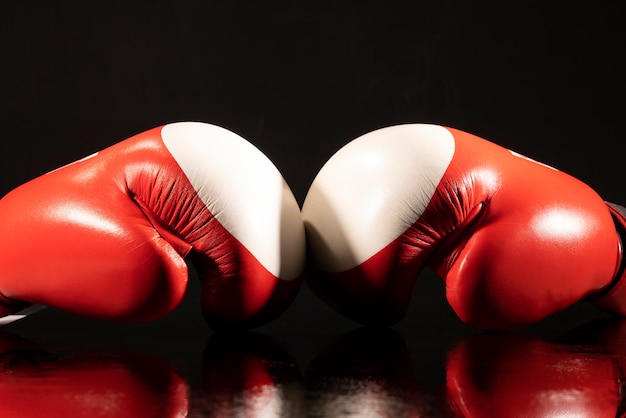 Photo view of boxing gloves