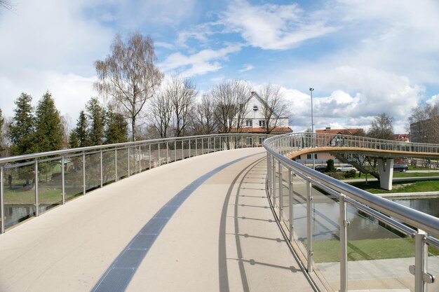 View of the bridge across the spring water canal Gizycko