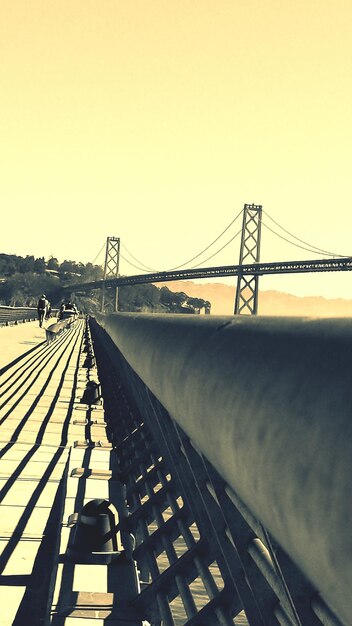 View of bridge against clear sky