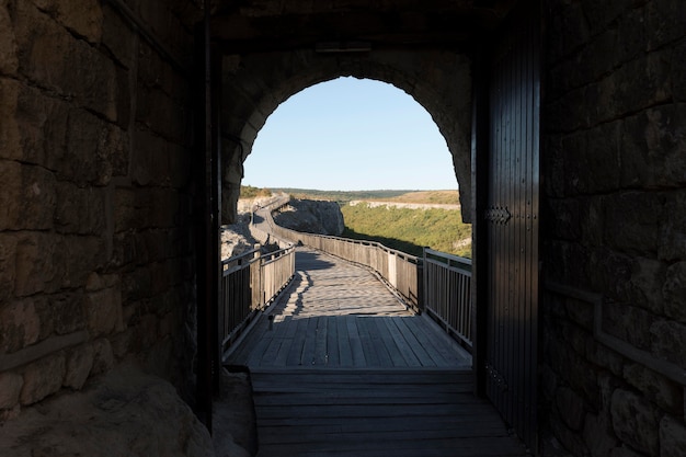 View of the bridge from the tunnel