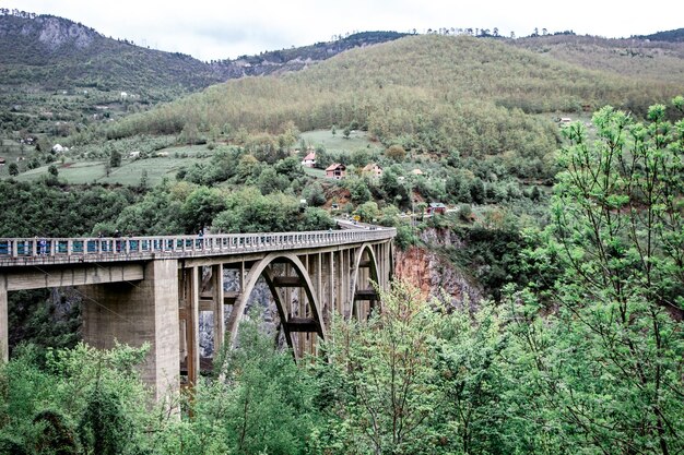 View of bridge over mountains