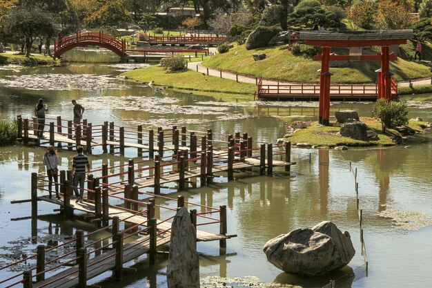 View of bridge over river