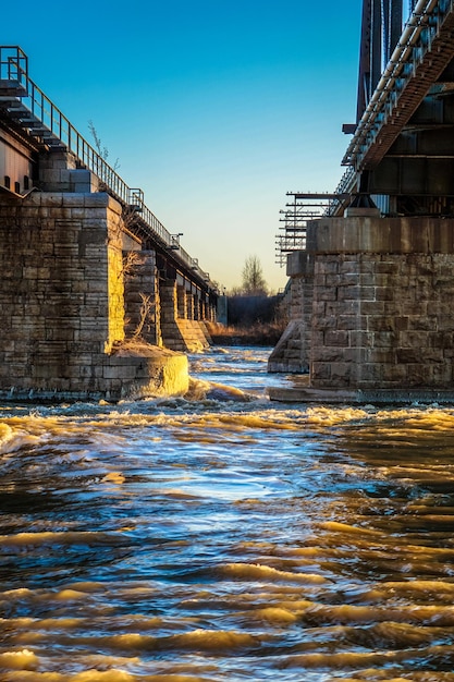 View of bridge over river