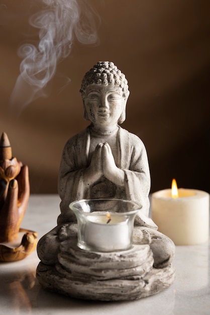 Photo view of buddha statuette for tranquility and meditation